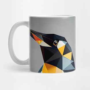 Triangle Penguin - Abstract polygon animal face staring Mug